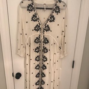 Free People white 3/4 sleeve dress